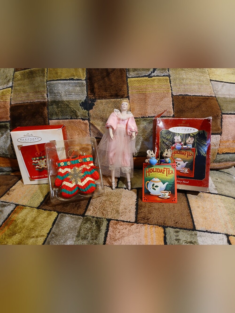 KEEPSAKE the Label Pink Porcelain Doll with Holiday Accents